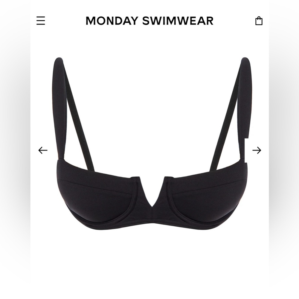Monday Swimwear Clovelly top ribbed, in black size L